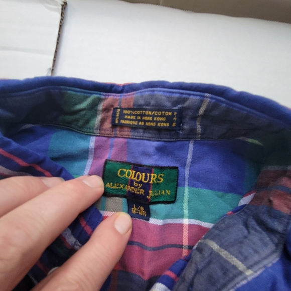 Other - Colors Alexander Julian vintage 90s striped long sleeve button up dress shirt L